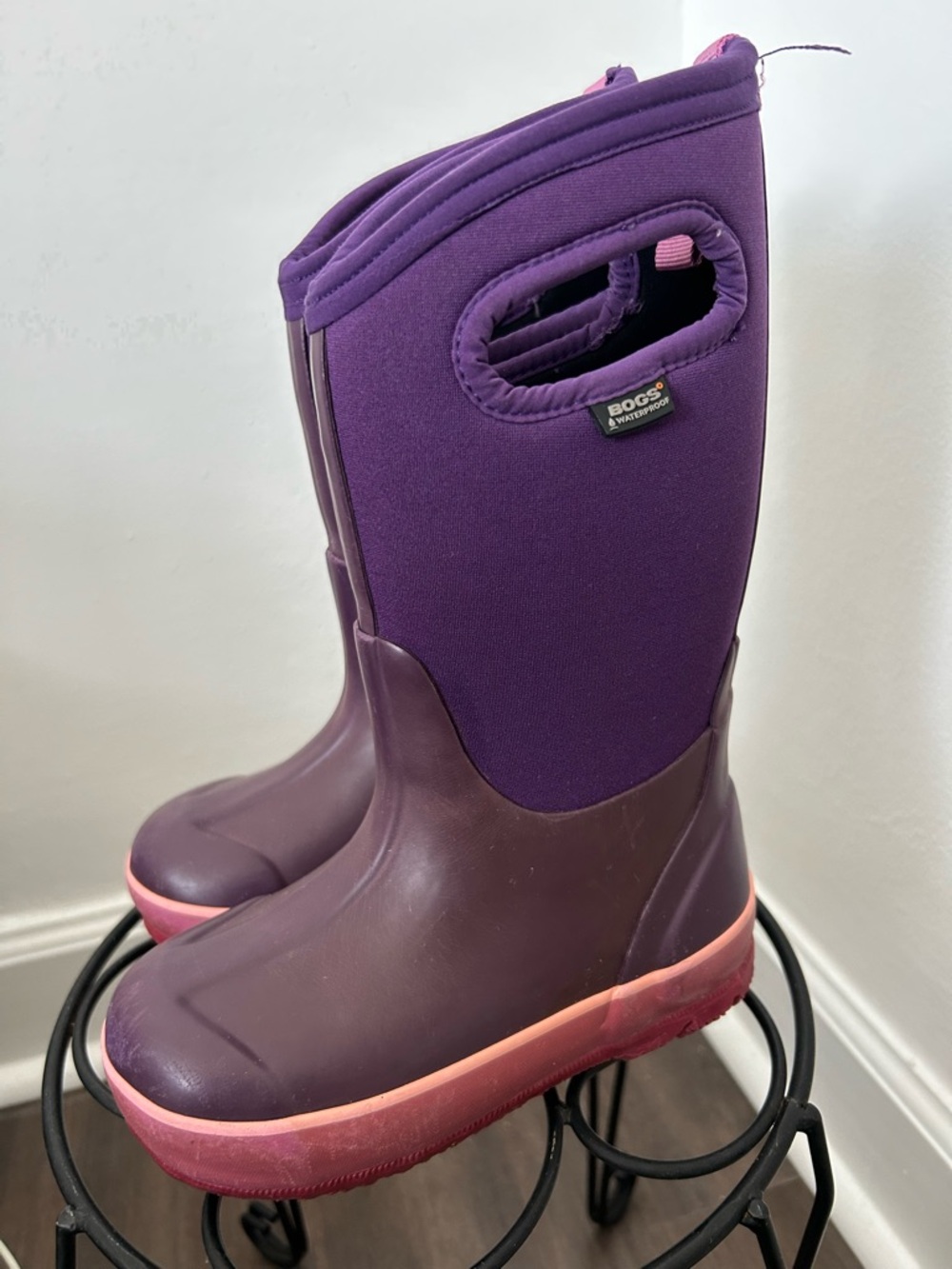 Bogs Girls Kids Size 11 Purple Pink Insulated Waterproof Snow Rain Boots - Picture 10 of 10